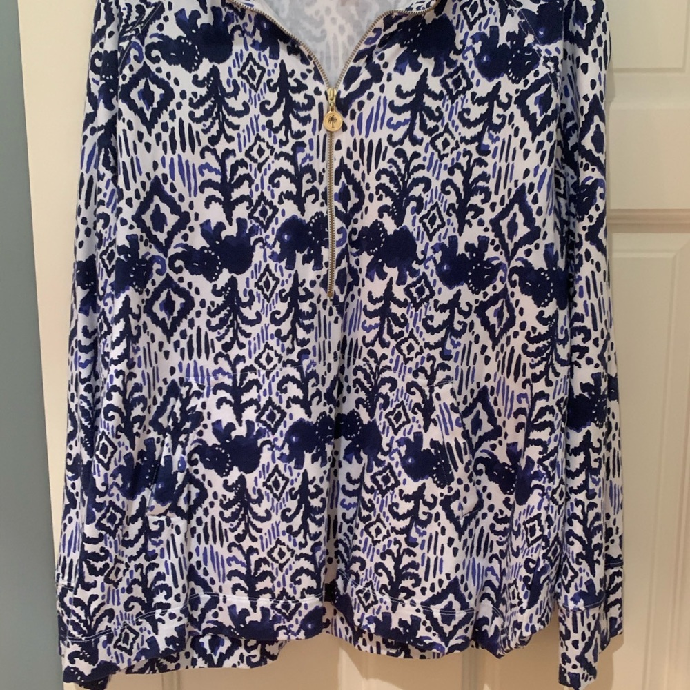 Printed lily pulitzer quarter zip
